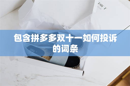 包含拼多多双十一如何投诉的词条