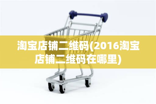 淘宝店铺二维码(2016淘宝店铺二维码在哪里)