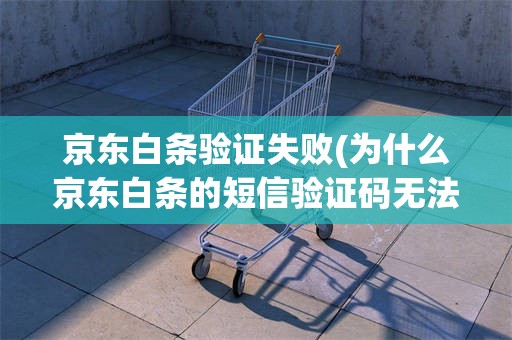 京东白条验证失败(为什么京东白条的短信验证码无法成功)