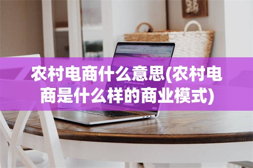 农村电商什么意思(农村电商是什么样的商业模式)