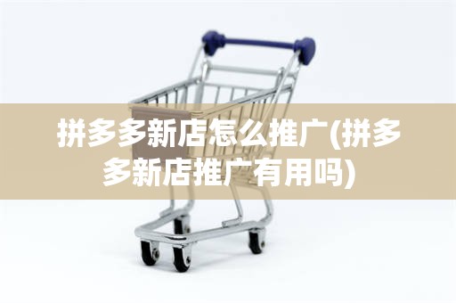 拼多多新店怎么推广(拼多多新店推广有用吗)