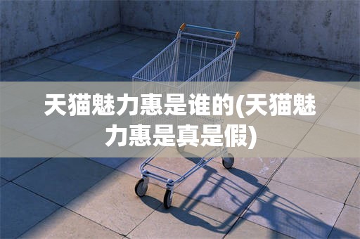 天猫魅力惠是谁的(天猫魅力惠是真是假)
