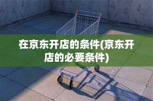在京东开店的条件(京东开店的必要条件)