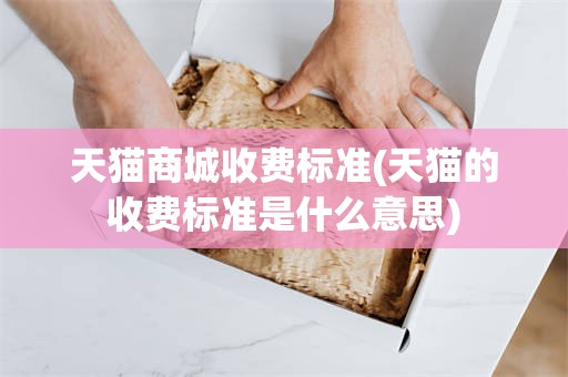 天猫商城收费标准(天猫的收费标准是什么意思)
