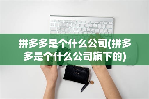 拼多多是个什么公司(拼多多是个什么公司旗下的)