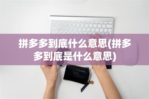 拼多多到底什么意思(拼多多到底是什么意思)