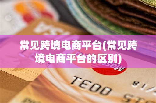 常见跨境电商平台(常见跨境电商平台的区别)