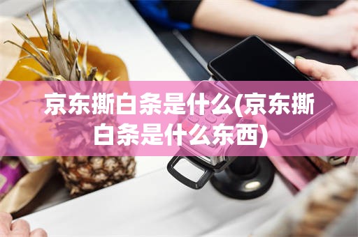 京东撕白条是什么(京东撕白条是什么东西)