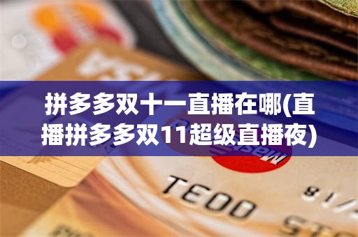 拼多多双十一直播在哪(直播拼多多双11超级直播夜)