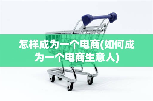 怎样成为一个电商(如何成为一个电商生意人)