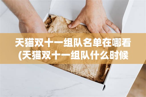 天猫双十一组队名单在哪看(天猫双十一组队什么时候结束)