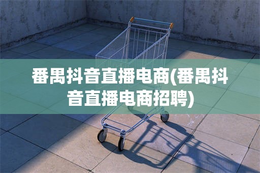 番禺抖音直播电商(番禺抖音直播电商招聘)