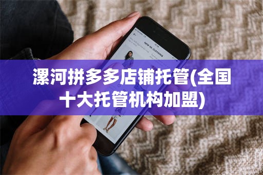 漯河拼多多店铺托管(全国十大托管机构加盟)
