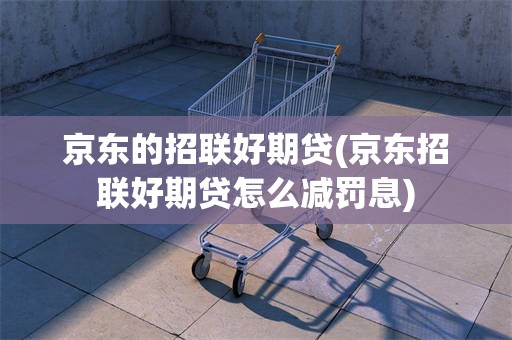 京东的招联好期贷(京东招联好期贷怎么减罚息)