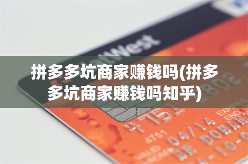 拼多多坑商家赚钱吗(拼多多坑商家赚钱吗知乎)
