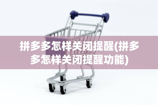 拼多多怎样关闭提醒(拼多多怎样关闭提醒功能)