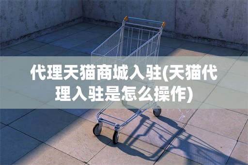 代理天猫商城入驻(天猫代理入驻是怎么操作)