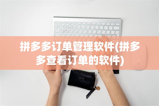 拼多多订单管理软件(拼多多查看订单的软件)