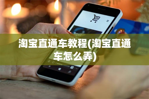 淘宝直通车教程(淘宝直通车怎么弄)