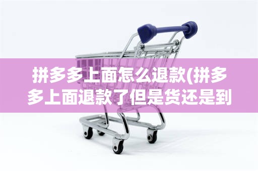 拼多多上面怎么退款(拼多多上面退款了但是货还是到了)