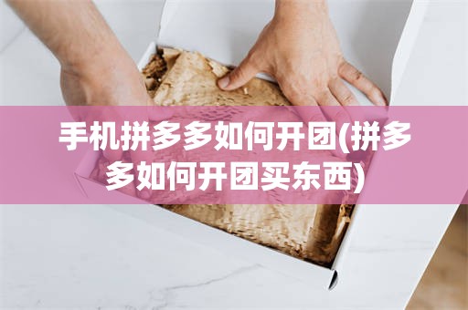 手机拼多多如何开团(拼多多如何开团买东西)