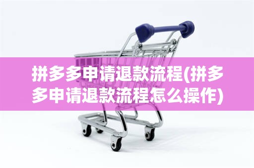 拼多多申请退款流程(拼多多申请退款流程怎么操作)