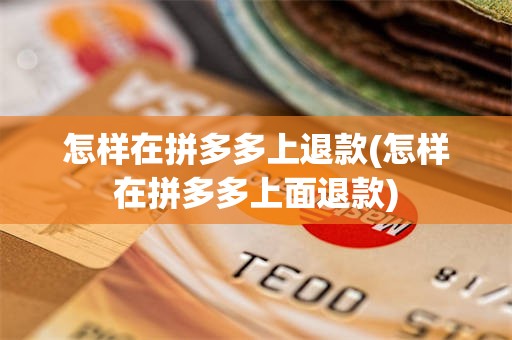 怎样在拼多多上退款(怎样在拼多多上面退款)