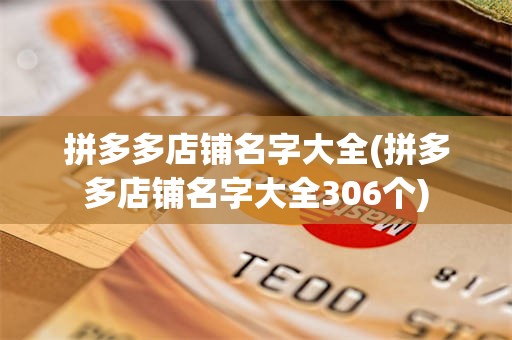 拼多多店铺名字大全(拼多多店铺名字大全306个)